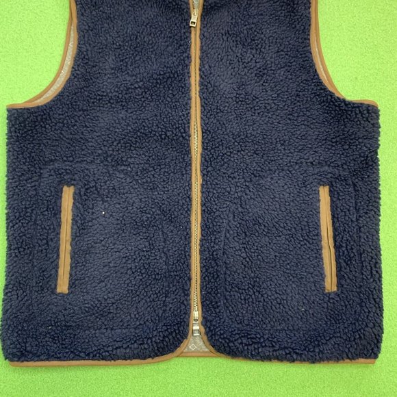 Peter Millar Mountainside Sherpa Vest 2-Way Full Zip Navy Blue Size Large - Picture 3 of 7